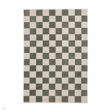 Baltimore 66618 Modern Checkerboard High-Density Smooth Polyester Flat-Pile Green Rug-Think Rugs-Rug Love - The Most Loved Rug Store